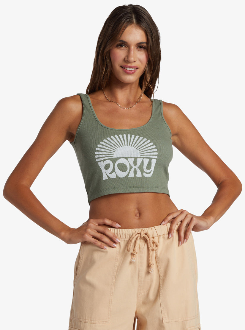 Women Roxy® Rise And Shine Dive In Tank Top Green | IEGS-09125