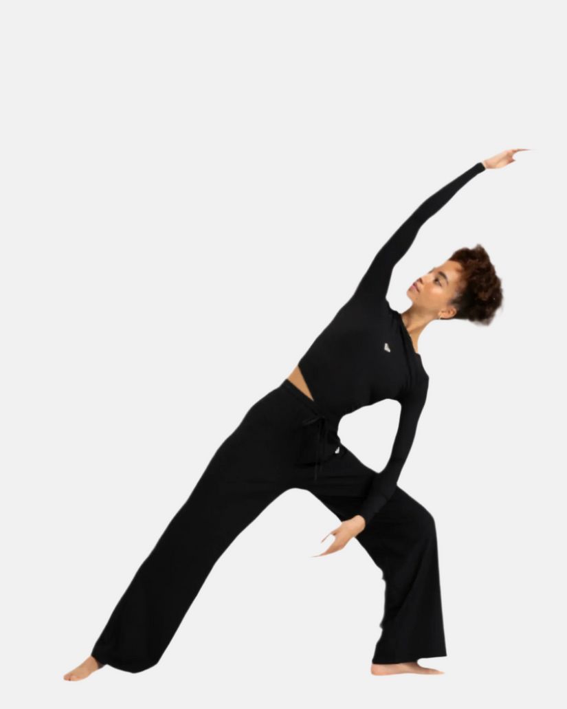 Women Roxy® Rise & Vibe Rib Wide Leg Pants Black | UWJT-78356