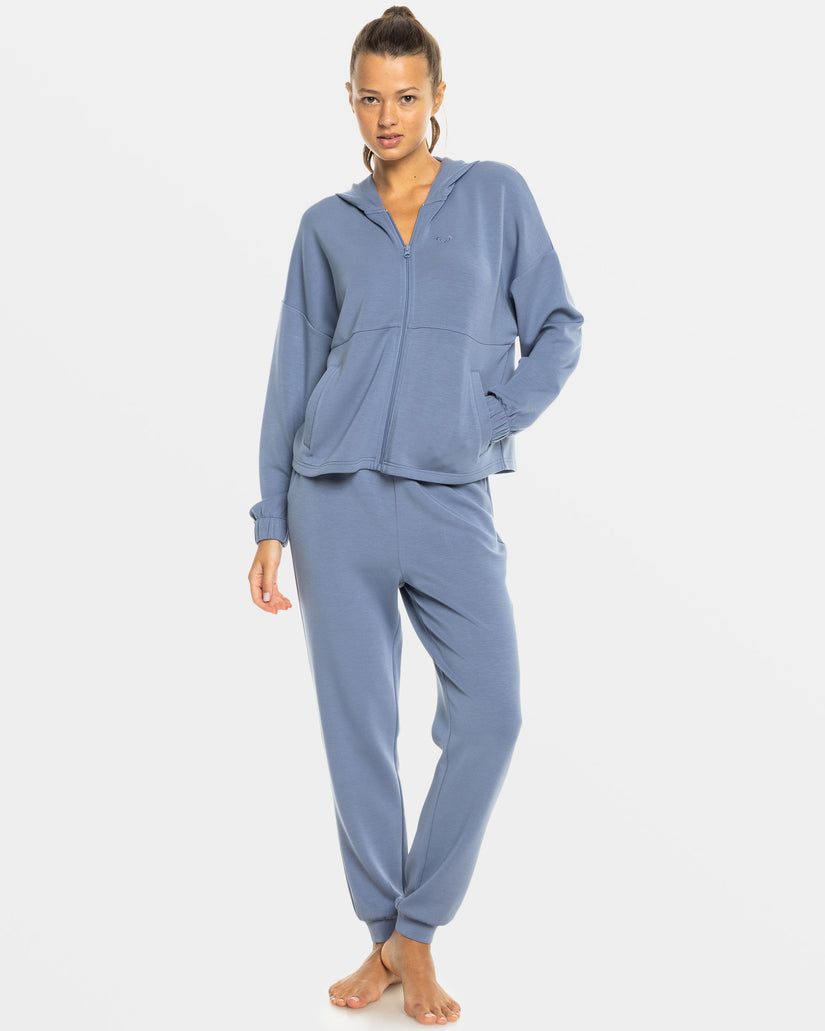 Women Roxy® Rise & Vibe Sweet Zip Hoodie Blue | ZNWK-93086