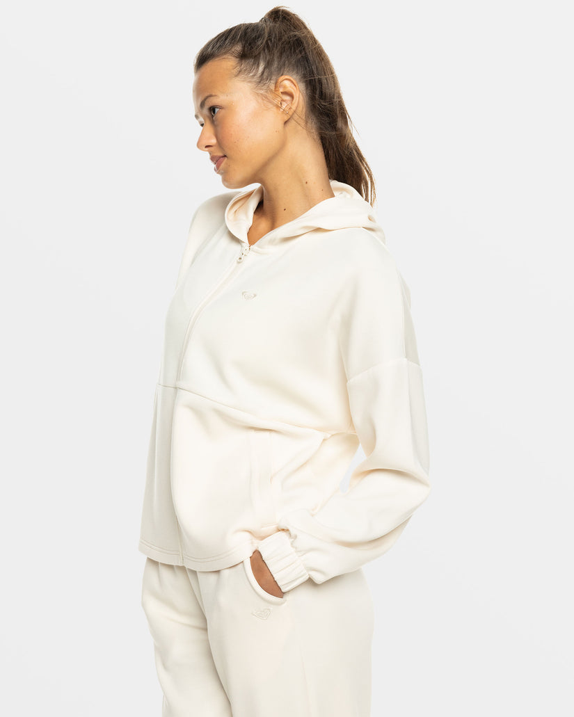 Women Roxy® Rise & Vibe Sweet Zip Hoodie White | YDKT-75192