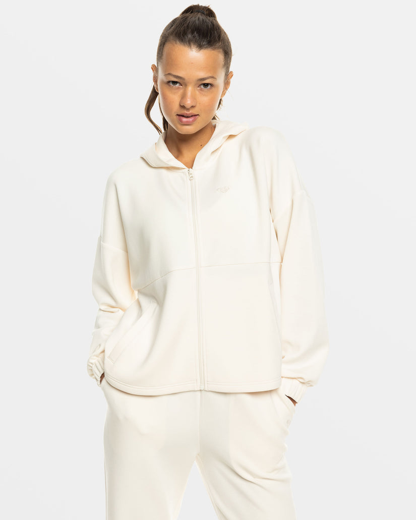 Women Roxy® Rise & Vibe Sweet Zip Hoodie White | YDKT-75192