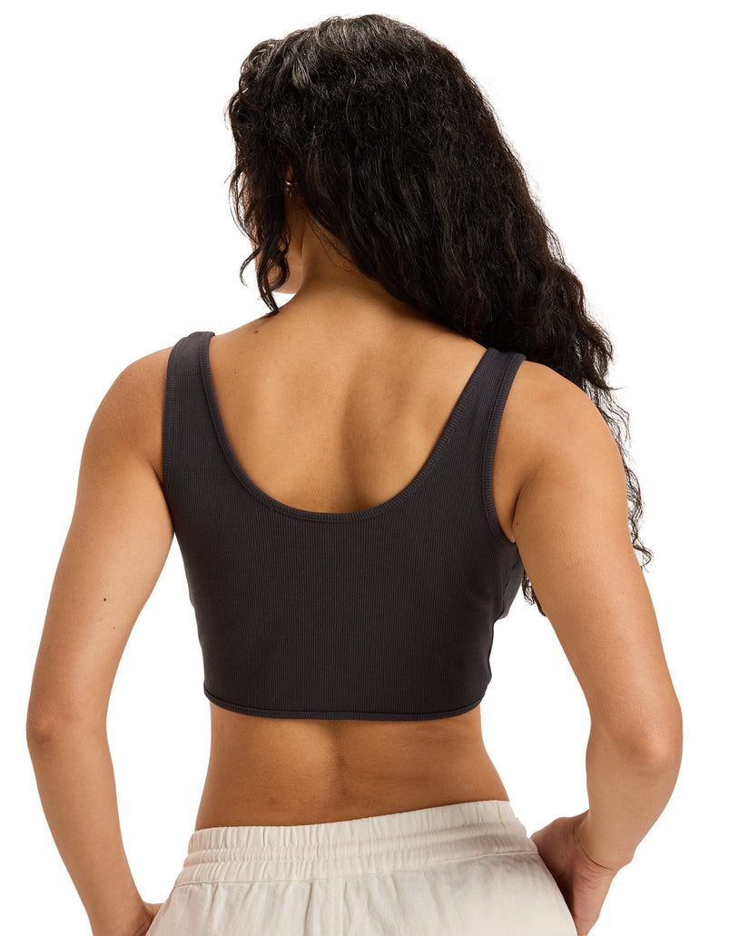 Women Roxy® Riviera Cropped Tank Top Black | DZEW-62853