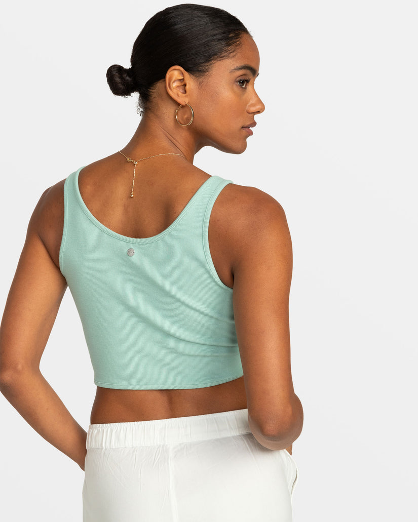 Women Roxy® Riviera Cropped Tank Top Blue | LFGN-51740