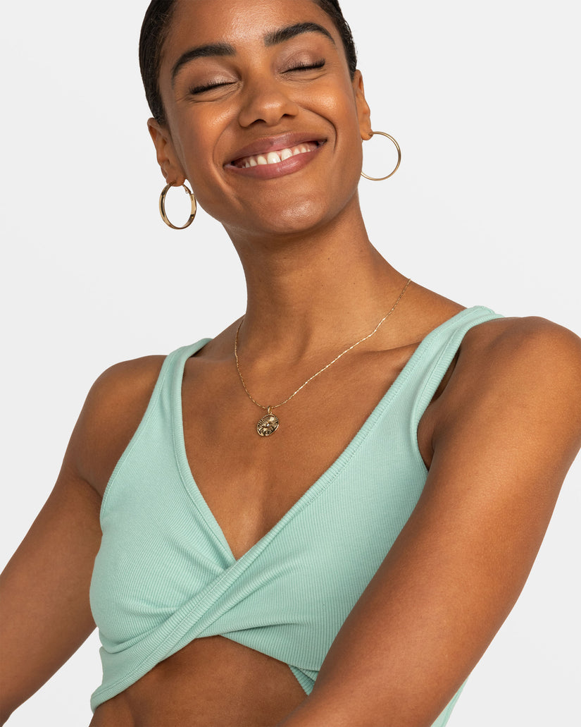 Women Roxy® Riviera Cropped Tank Top Blue | LFGN-51740