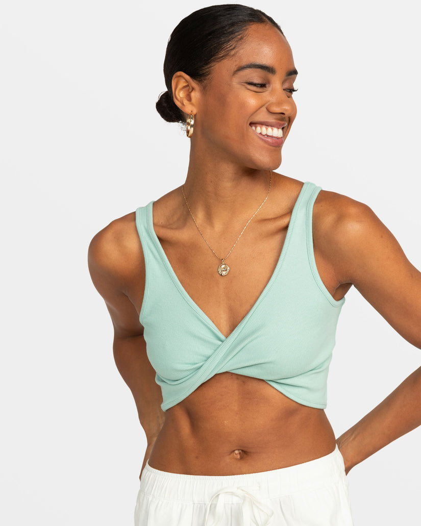 Women Roxy® Riviera Cropped Tank Top Blue | LFGN-51740