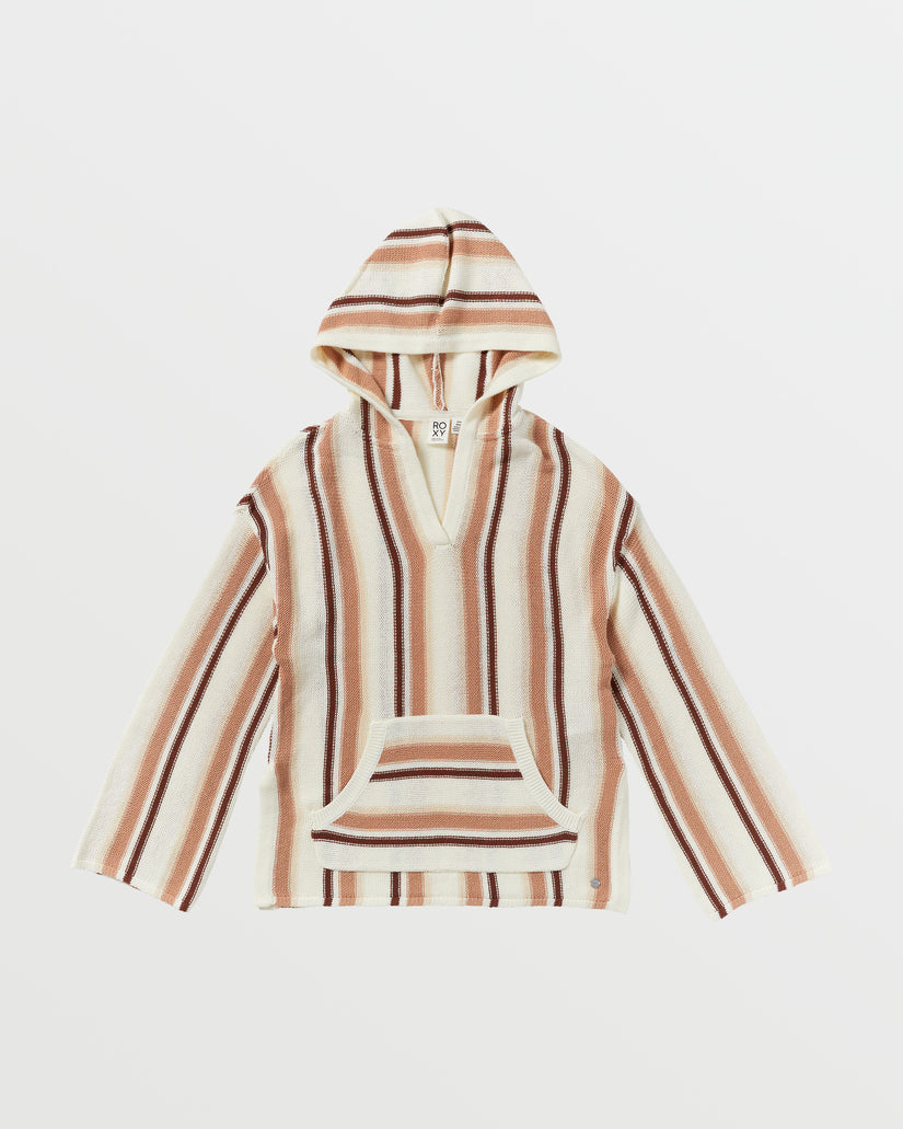 Women Roxy® Rosarito Poncho Hoodie Stripes | AKLR-32906