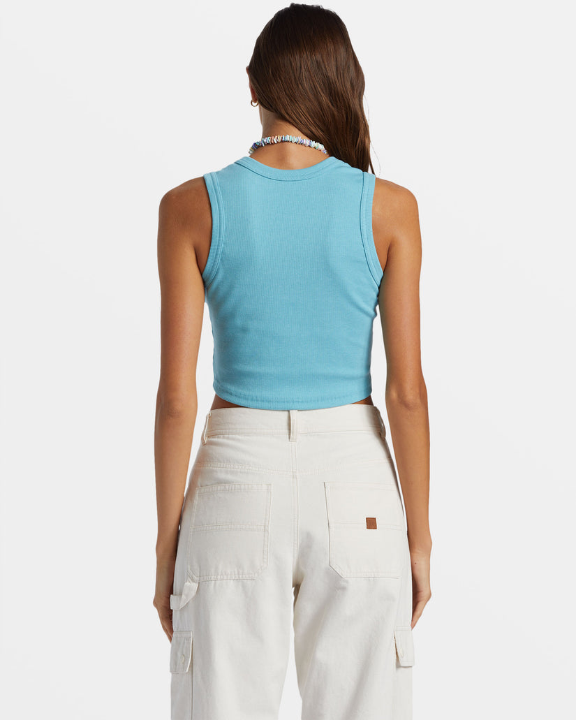 Women Roxy® Roxify Fitted Rib Tank Top Blue | THDI-79601