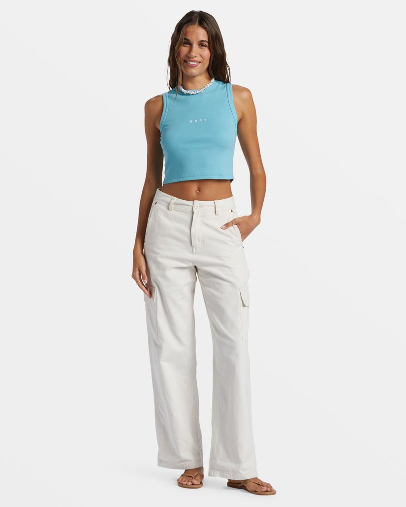 Women Roxy® Roxify Fitted Rib Tank Top Blue | THDI-79601