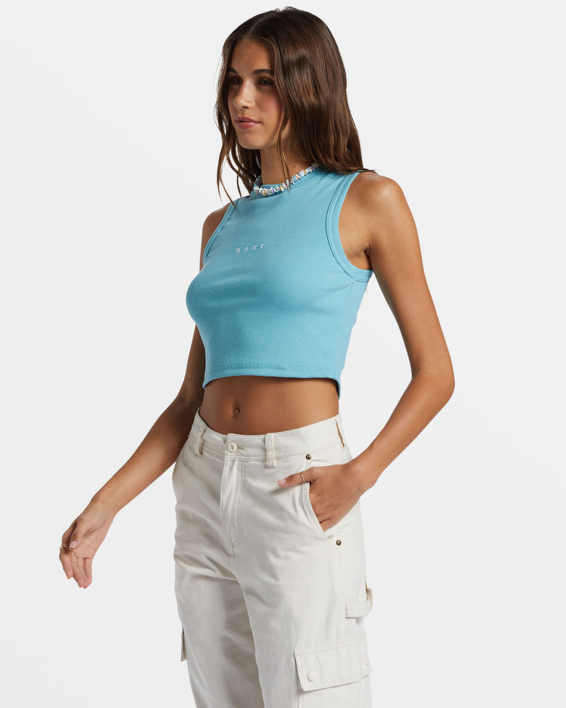 Women Roxy® Roxify Fitted Rib Tank Top Blue | THDI-79601