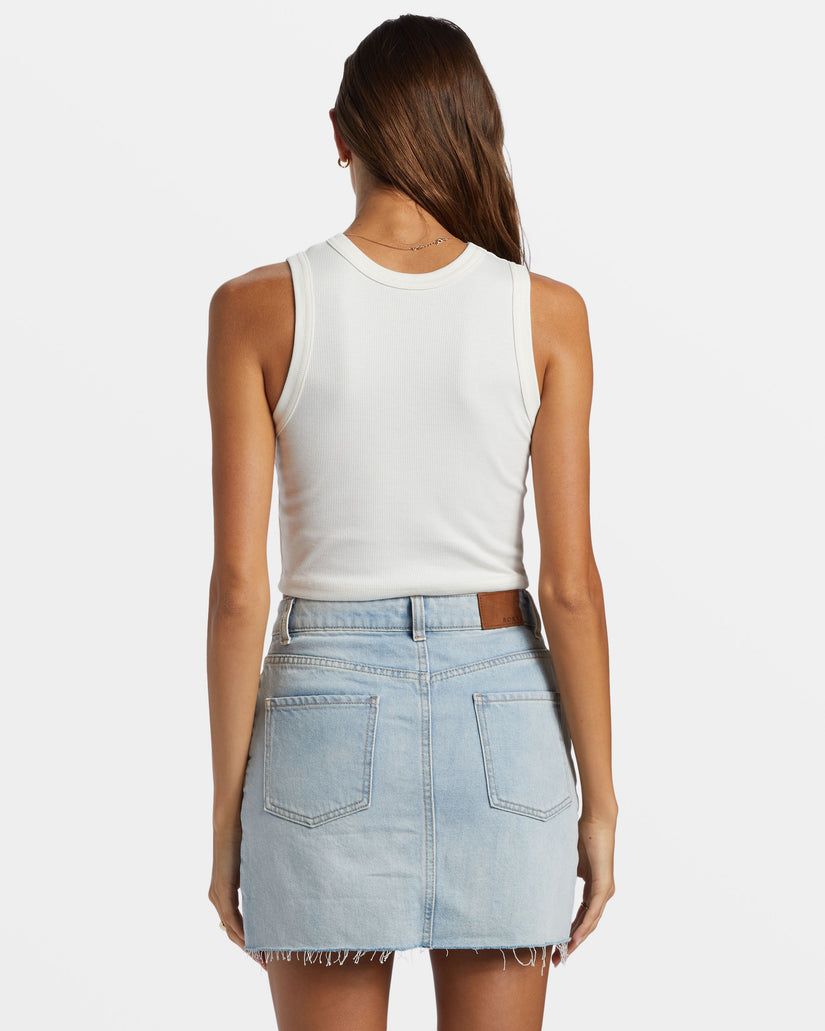 Women Roxy® Roxify Fitted Rib Tank Top White | RJCY-85413