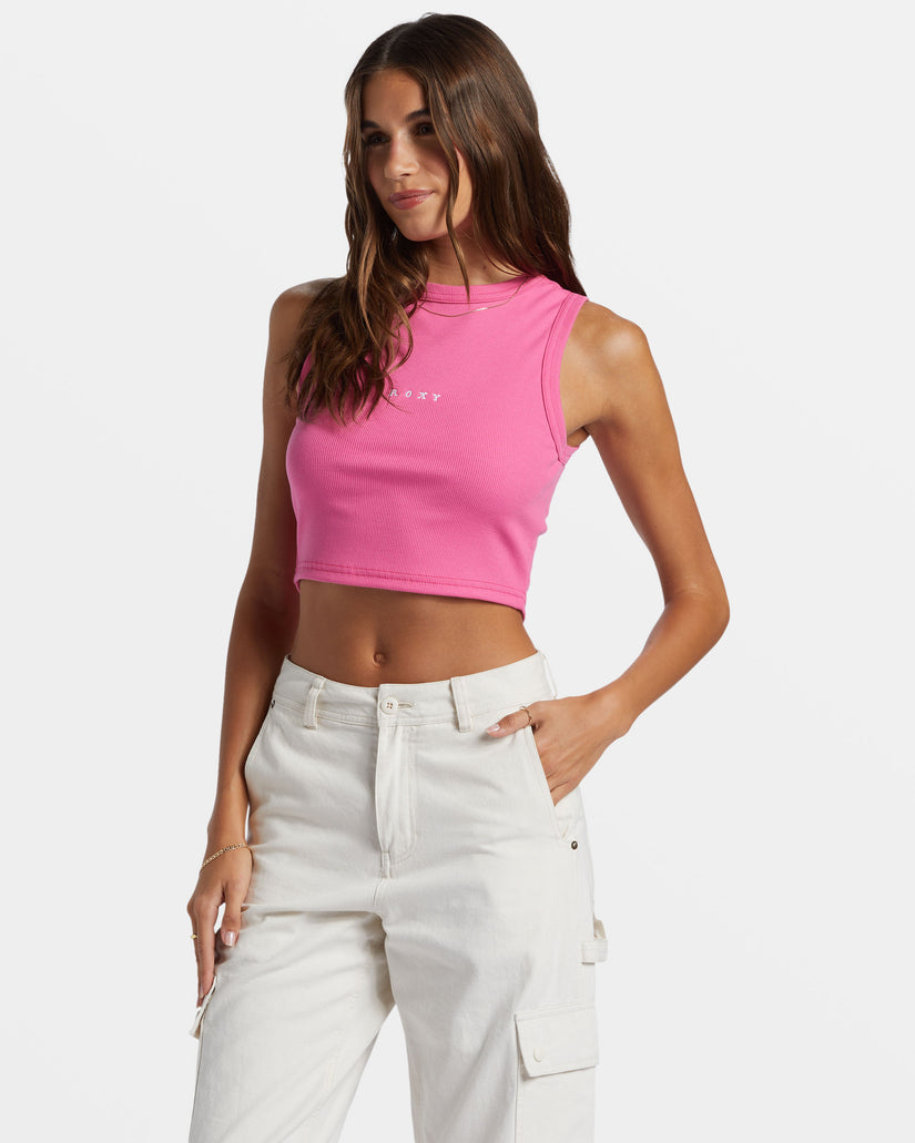 Women Roxy® Roxify Fitted Ribbed Tank Top Pink | VXUN-61058