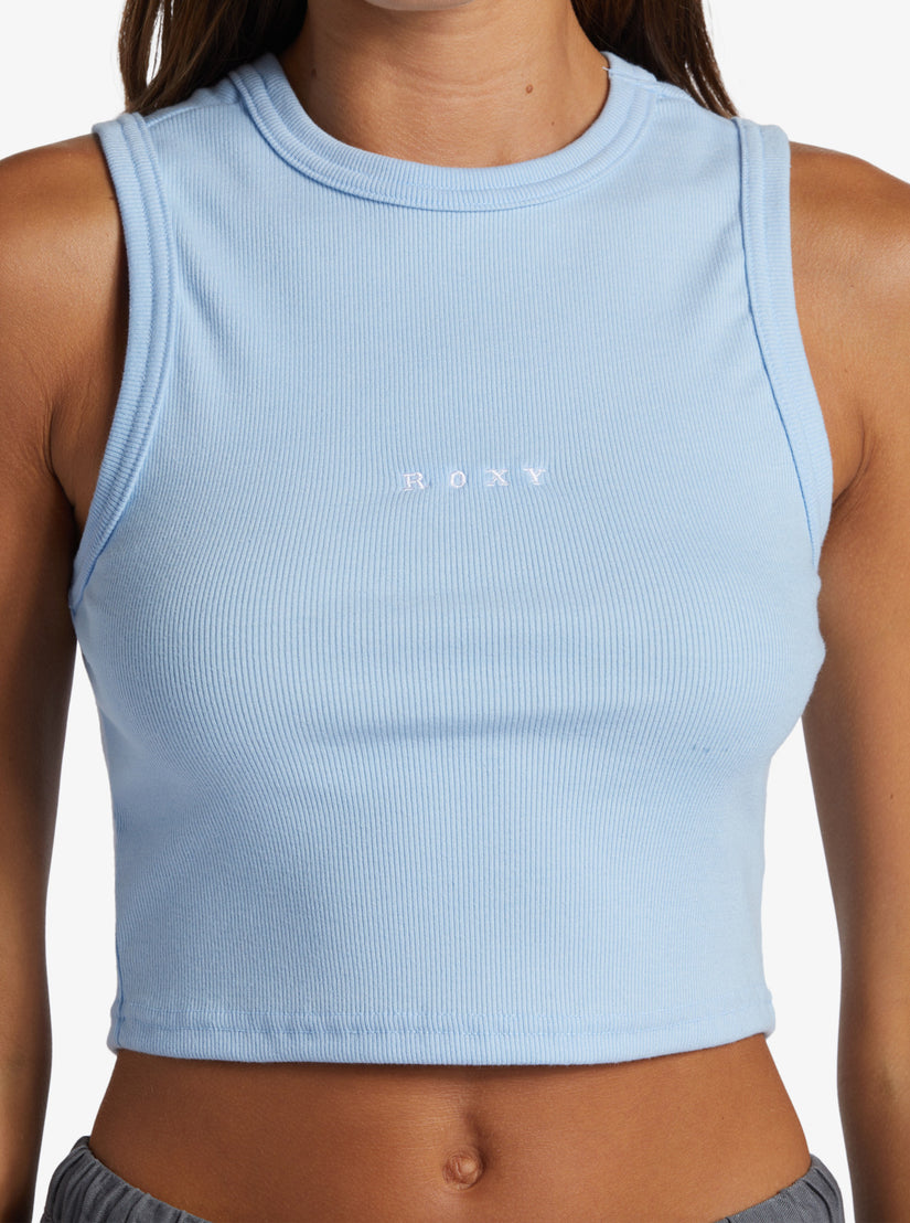 Women Roxy® Roxify Fitted Ribbed Tank Top Blue | JGMK-89056
