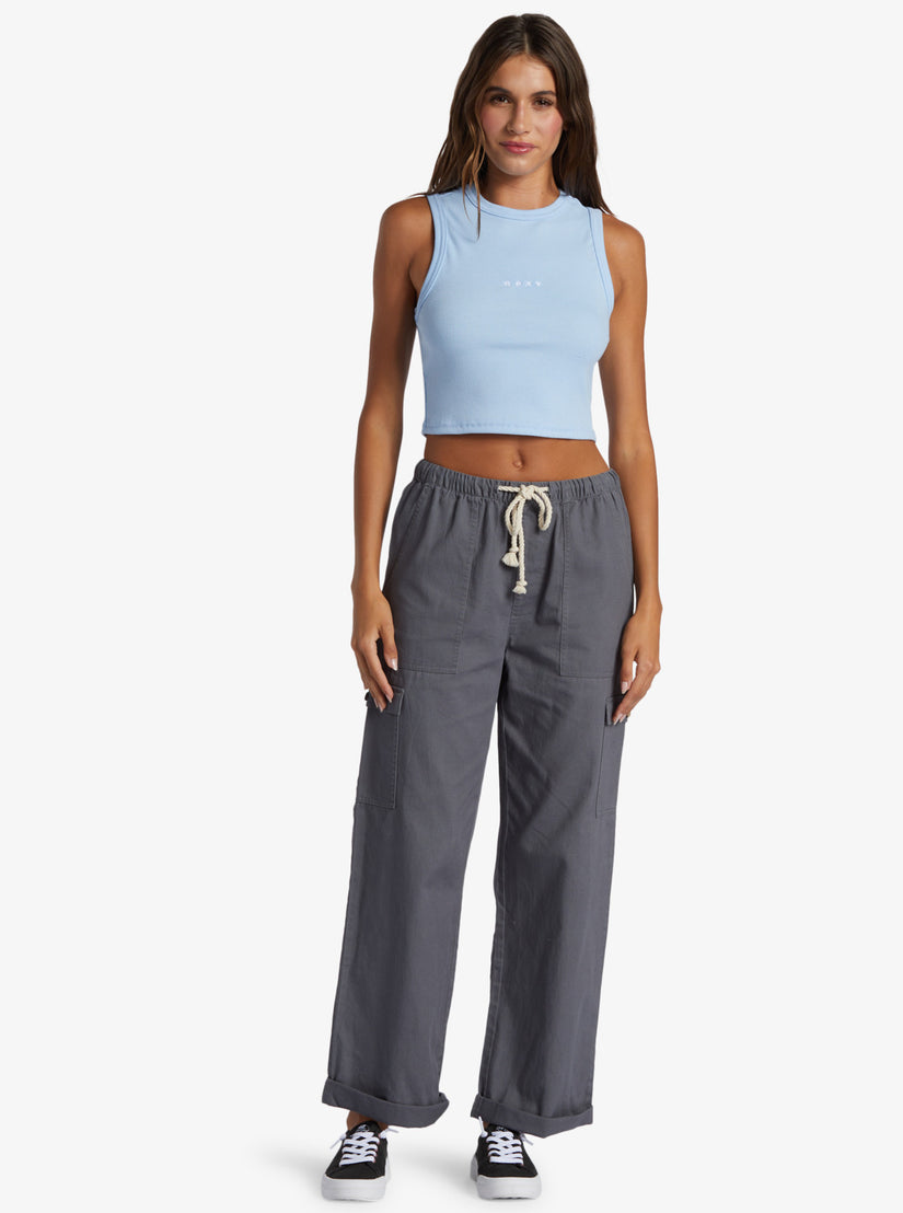 Women Roxy® Roxify Fitted Ribbed Tank Top Blue | JGMK-89056