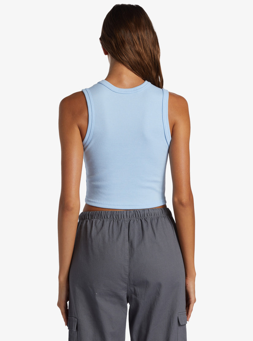 Women Roxy® Roxify Fitted Ribbed Tank Top Blue | JGMK-89056