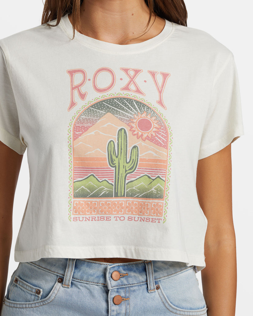 Women Roxy® Saguaro Cropped T-Shirt White | VYUE-86371