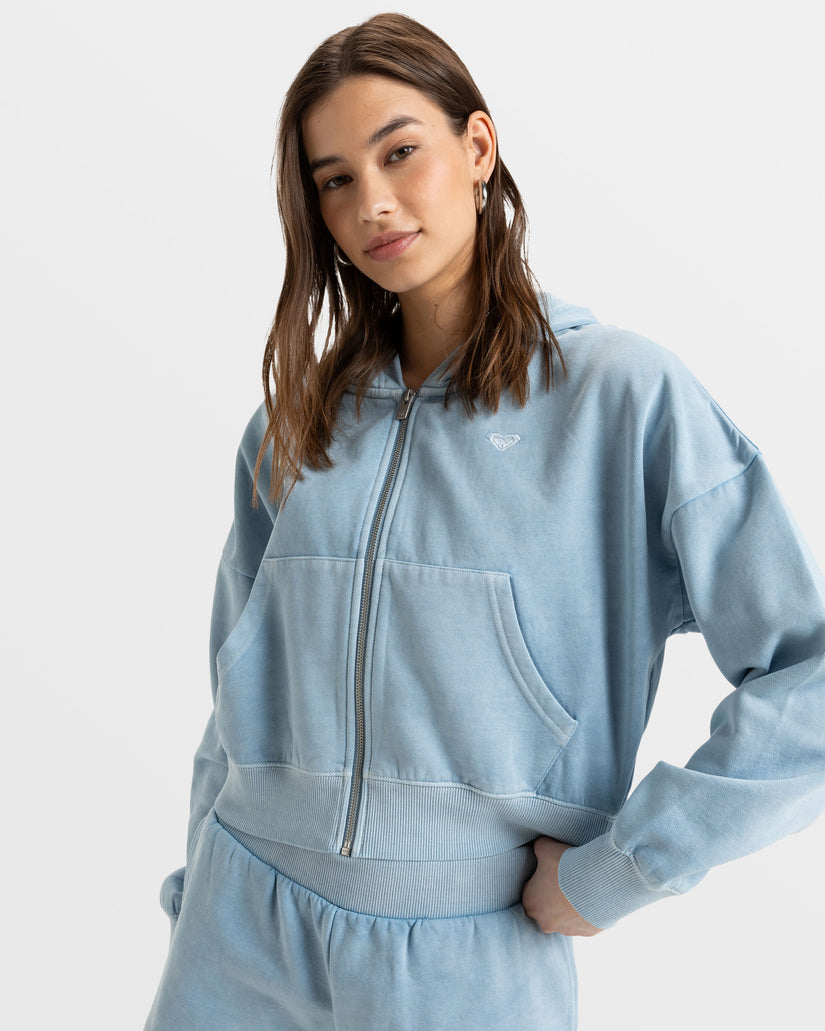 Women Roxy® Sahara Vibes Zip Hoodie Blue | PGTJ-61850
