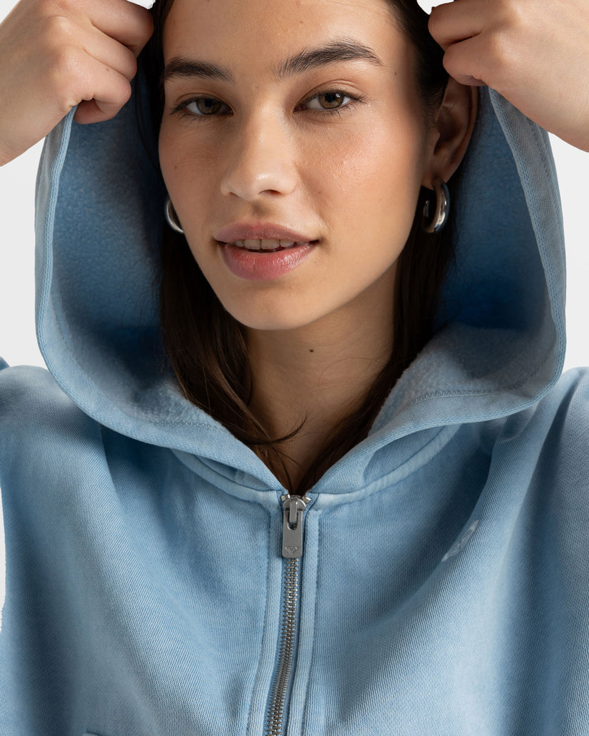Women Roxy® Sahara Vibes Zip Hoodie Blue | PGTJ-61850