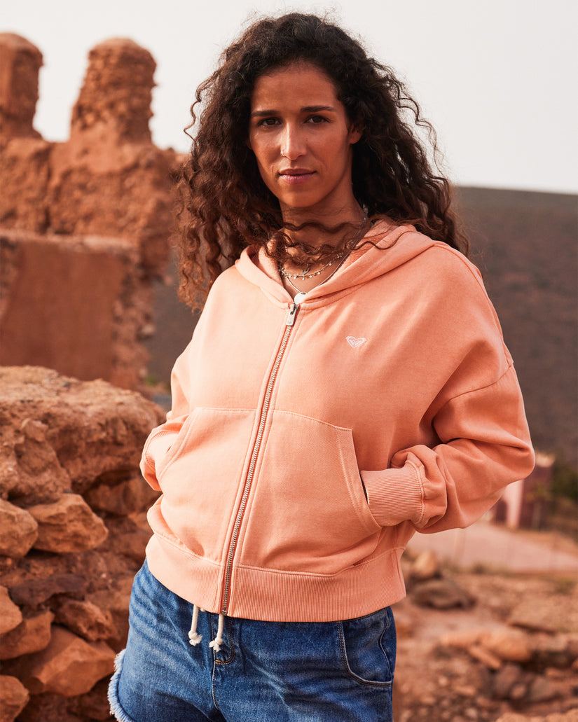 Women Roxy® Sahara Vibes Zip Hoodie Orange | LPUK-20314