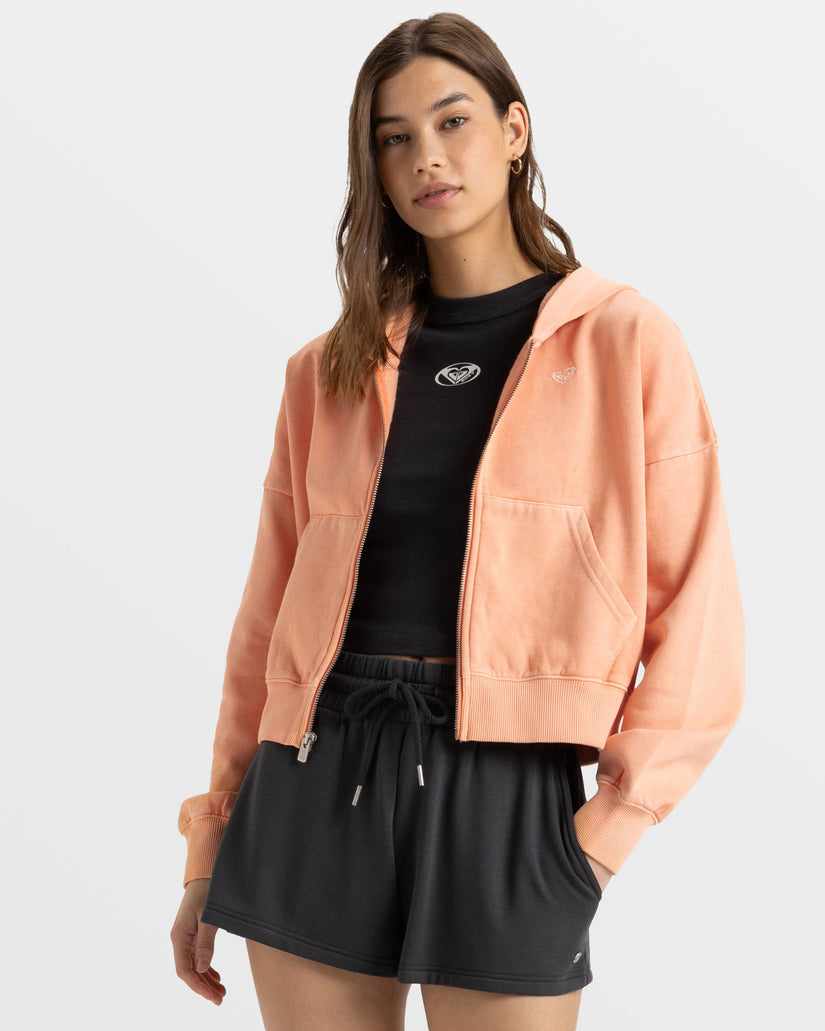 Women Roxy® Sahara Vibes Zip Hoodie Orange | LPUK-20314