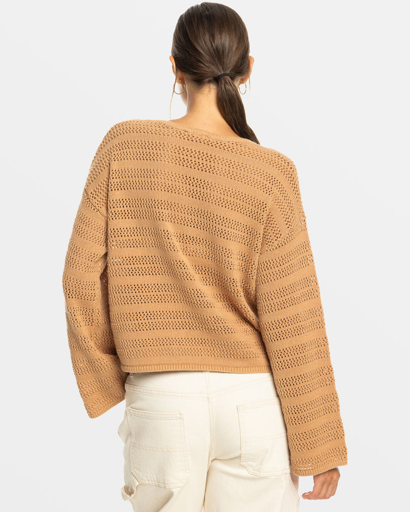 Women Roxy® Salt Siren Crew Neck Sweaters Brown | CBFW-82657