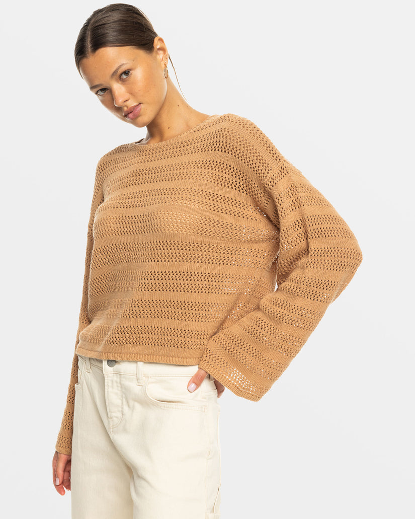 Women Roxy® Salt Siren Crew Neck Sweaters Brown | CBFW-82657