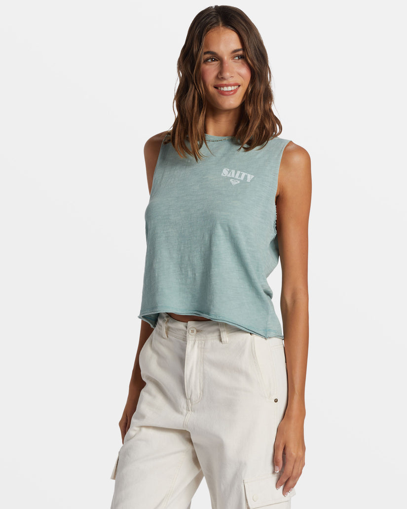 Women Roxy® Salty Stack HLMT 2.0 Cropped Tank Top Blue | GEAZ-97038
