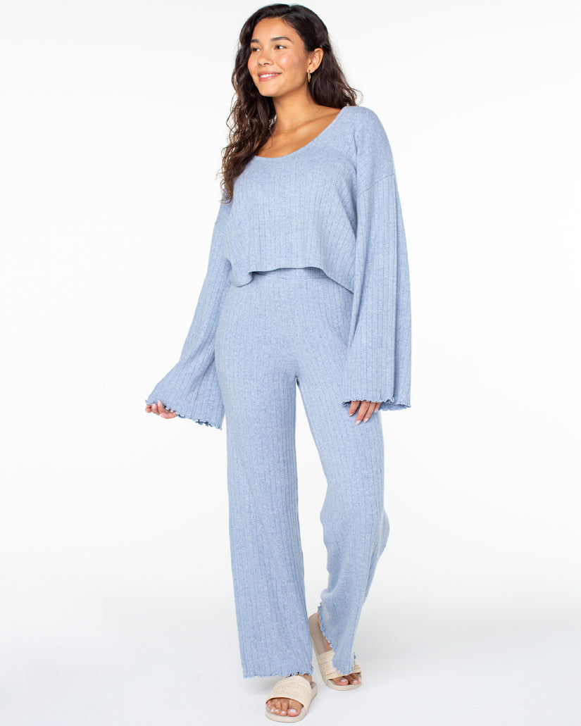 Women Roxy® Sandy Coast Long Sleeve Tops Blue | DEAQ-94376