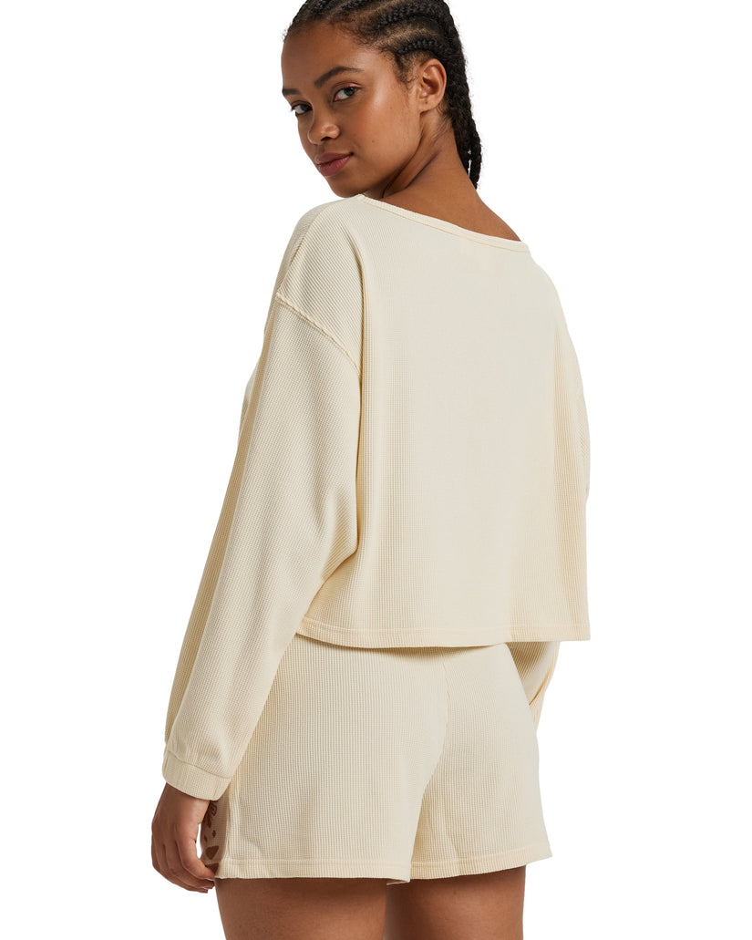 Women Roxy® Sandy Road Long Sleeve Tops White | KVAC-15967