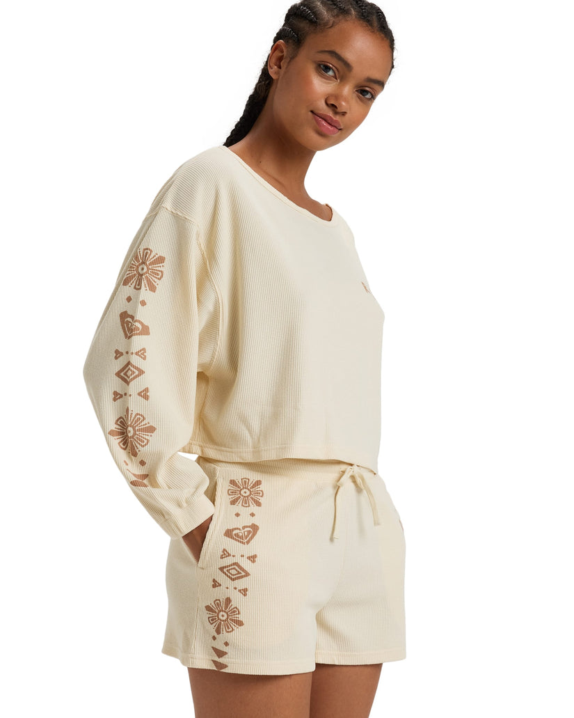 Women Roxy® Sandy Road Long Sleeve Tops White | KVAC-15967