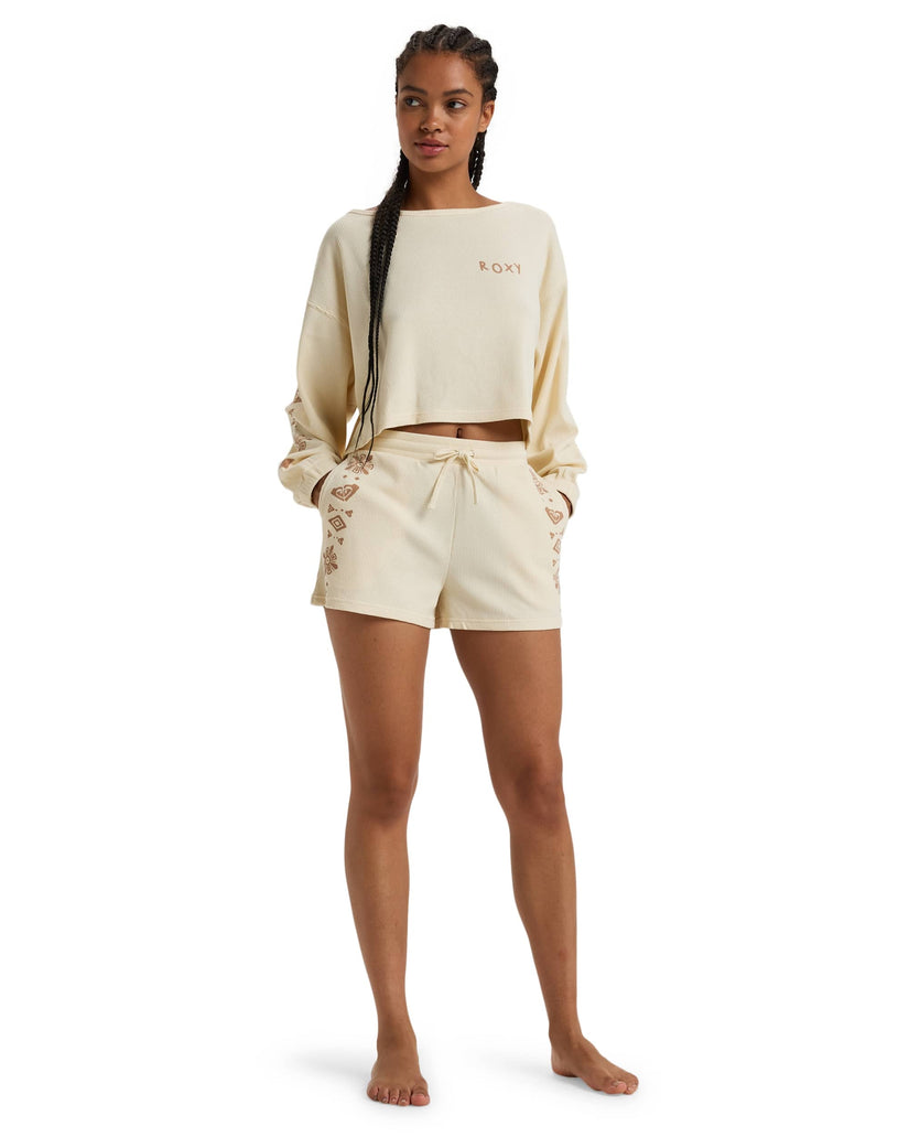Women Roxy® Sandy Road Long Sleeve Tops White | KVAC-15967