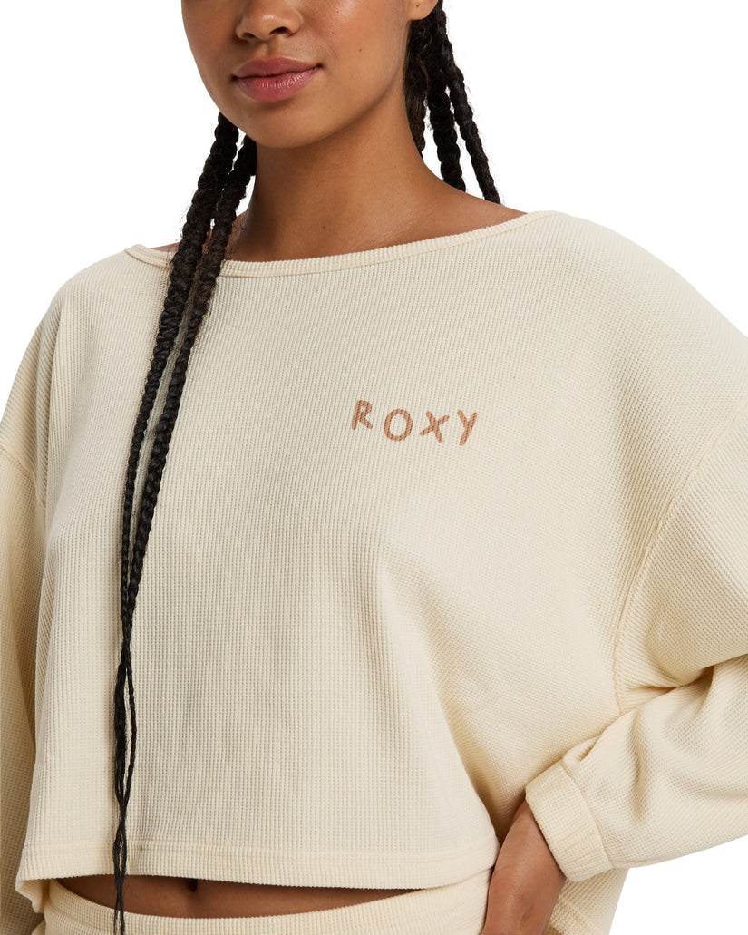 Women Roxy® Sandy Road Long Sleeve Tops White | KVAC-15967