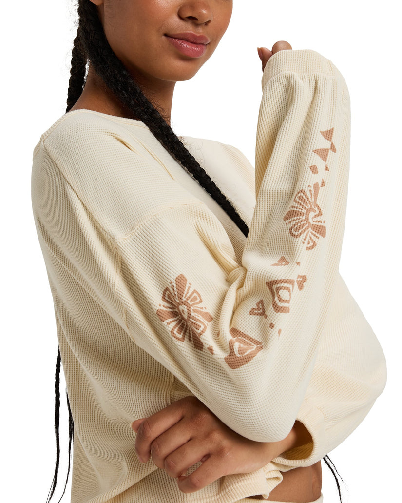 Women Roxy® Sandy Road Long Sleeve Tops White | KVAC-15967