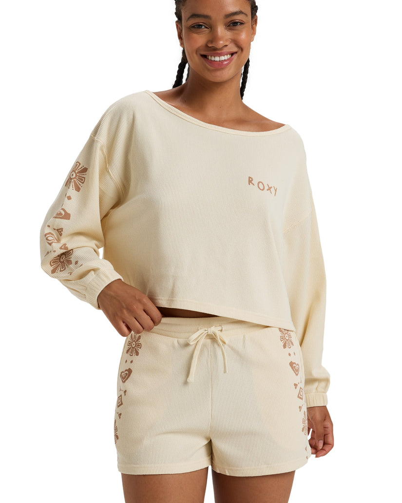 Women Roxy® Sandy Road Long Sleeve Tops White | KVAC-15967