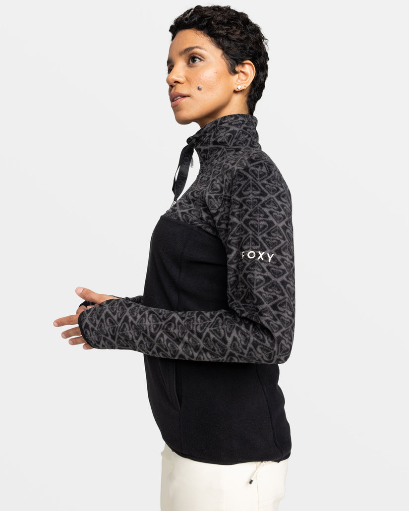 Women Roxy® Sayna Half Zip Polar Pullover Black | LJOZ-86420