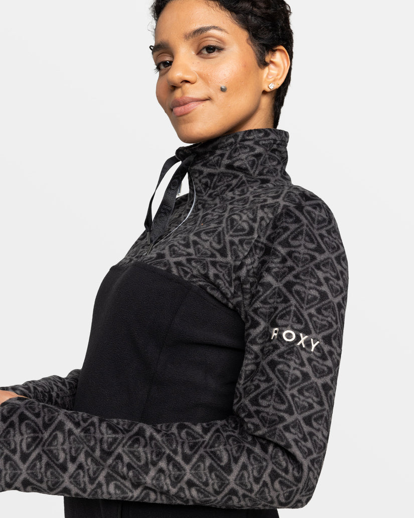 Women Roxy® Sayna Half Zip Polar Pullover Black | LJOZ-86420