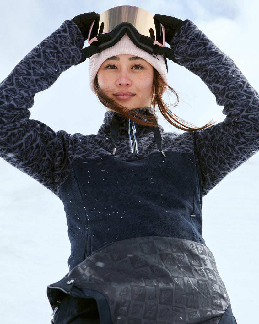 Women Roxy® Sayna Half Zip Polar Pullover Black | LJOZ-86420