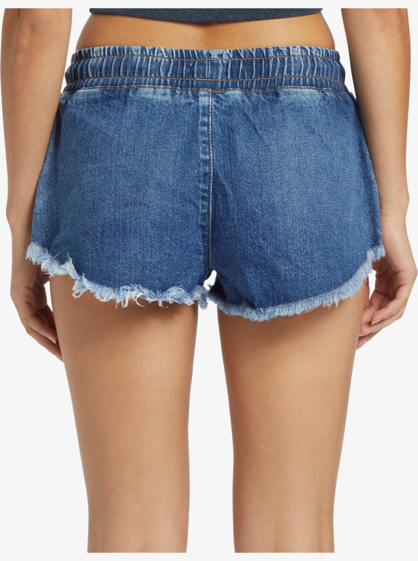 Women Roxy® Scenic Route Denim Shorts Blue | XGQH-69438