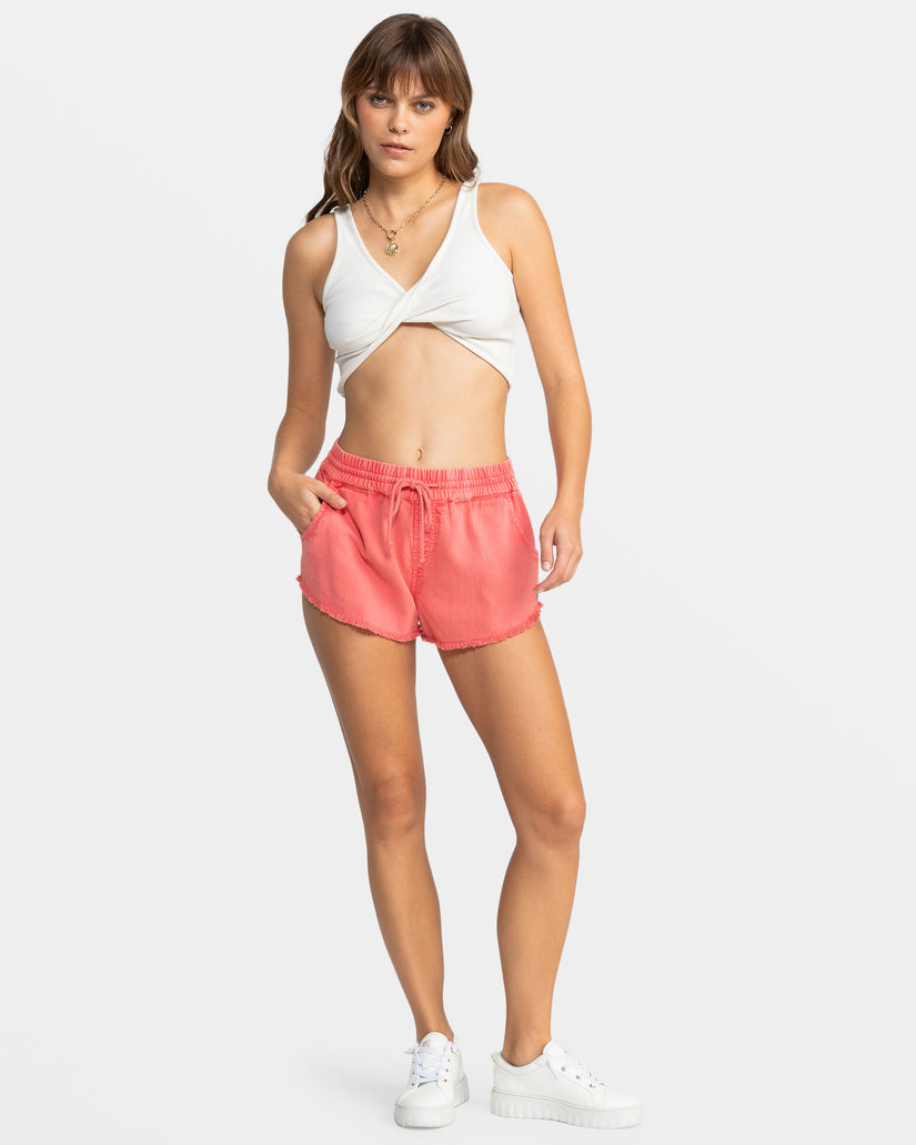 Women Roxy® Scenic Route Elastic Waist Shorts Rose | URXT-84056
