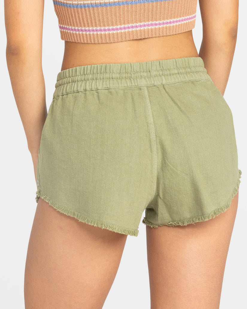 Women Roxy® Scenic Route Elastic Waist Shorts Green | BEVY-01694