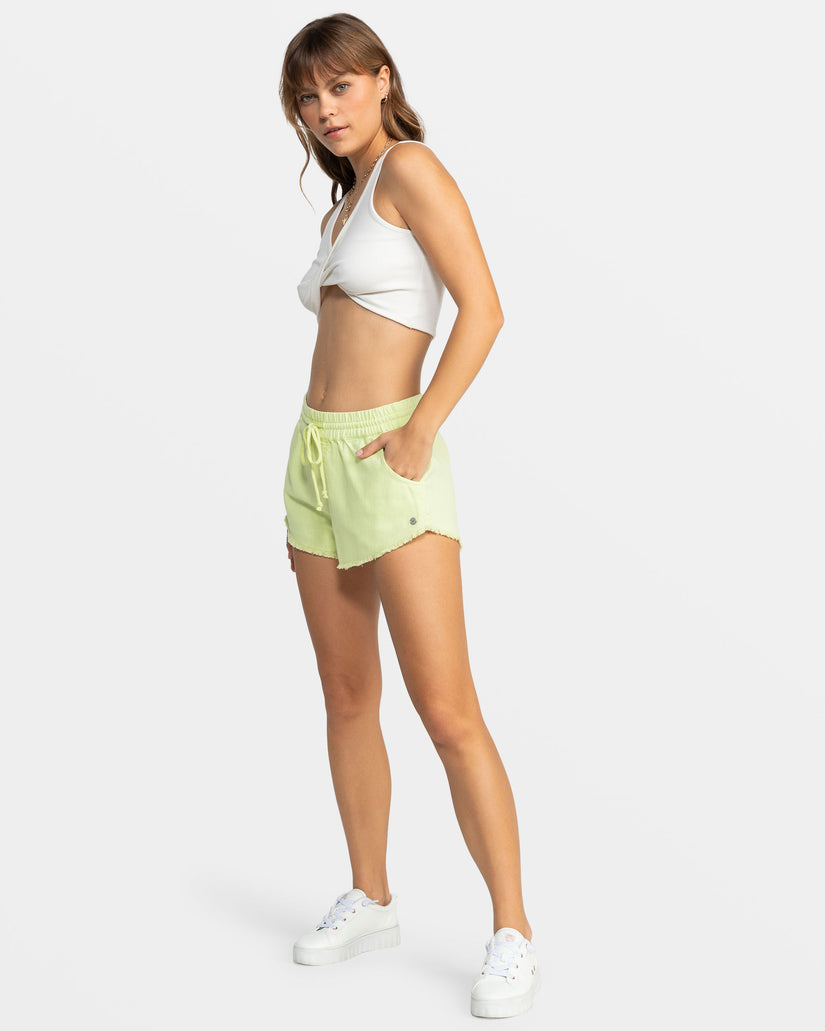 Women Roxy® Scenic Route Elastic Waist Shorts Green | DUYK-31487