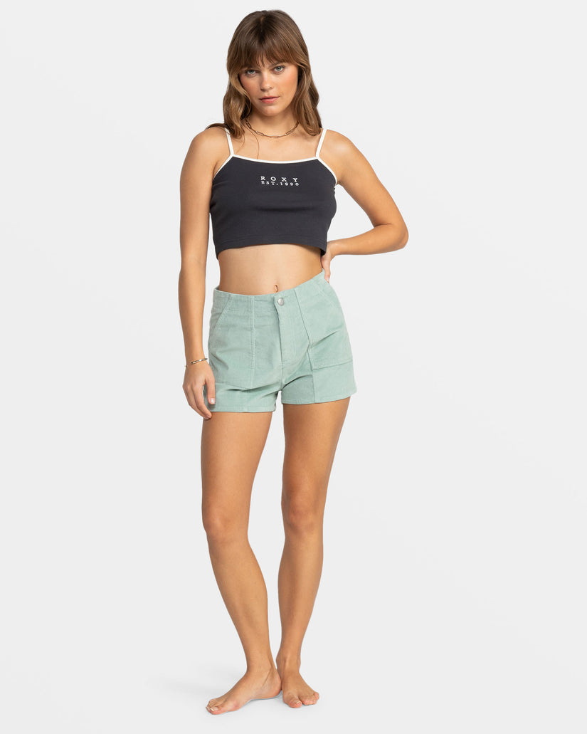 Women Roxy® Sessions High Waist Corduroy Shorts Blue | QTRA-36087