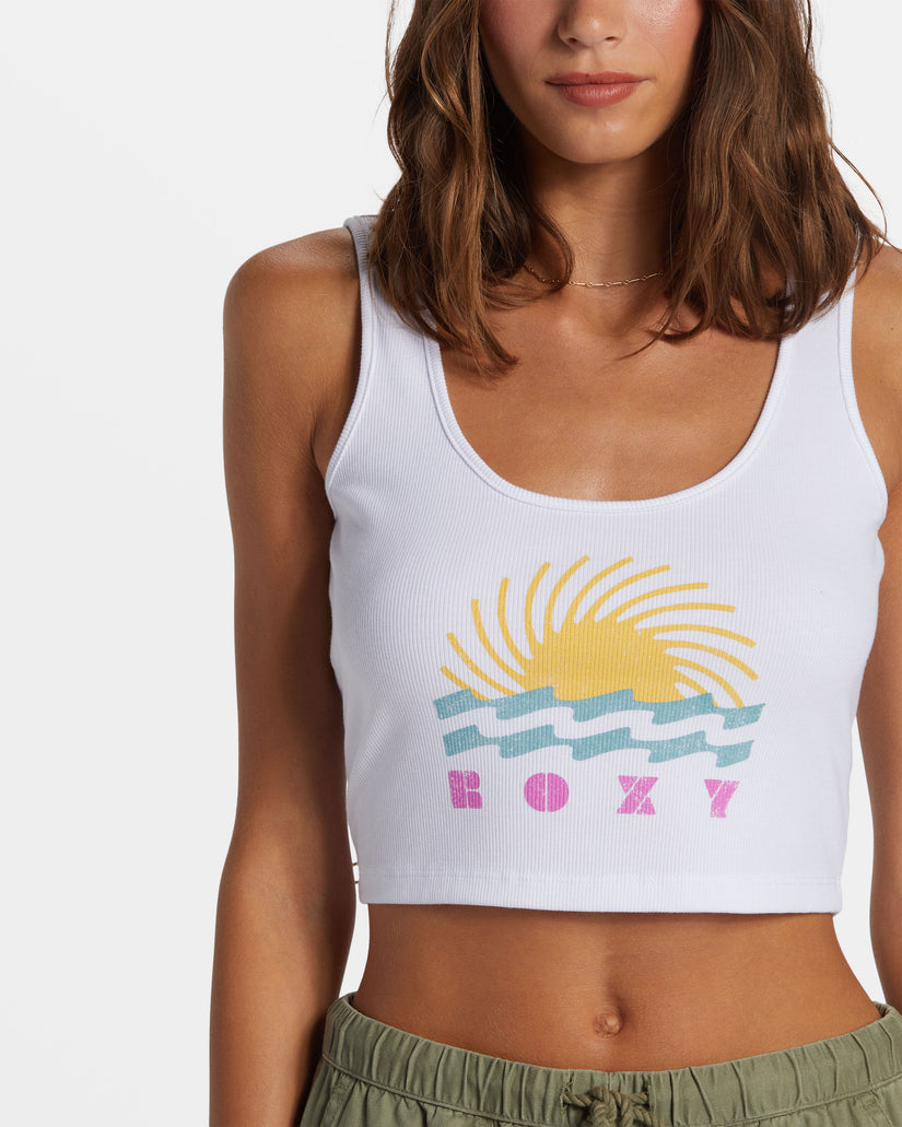 Women Roxy® Simple Surf Dive In Cropped Tank Top White | FKLA-95627