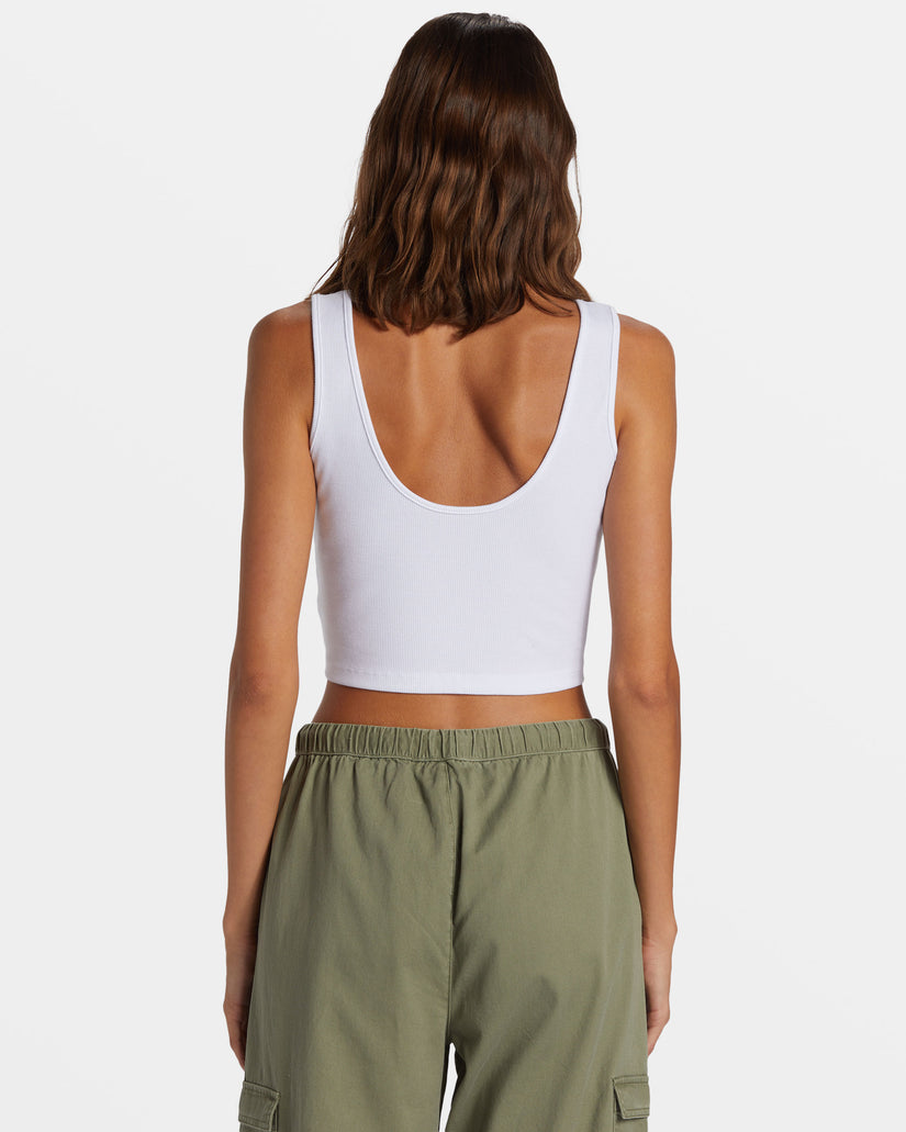 Women Roxy® Simple Surf Dive In Cropped Tank Top White | FKLA-95627