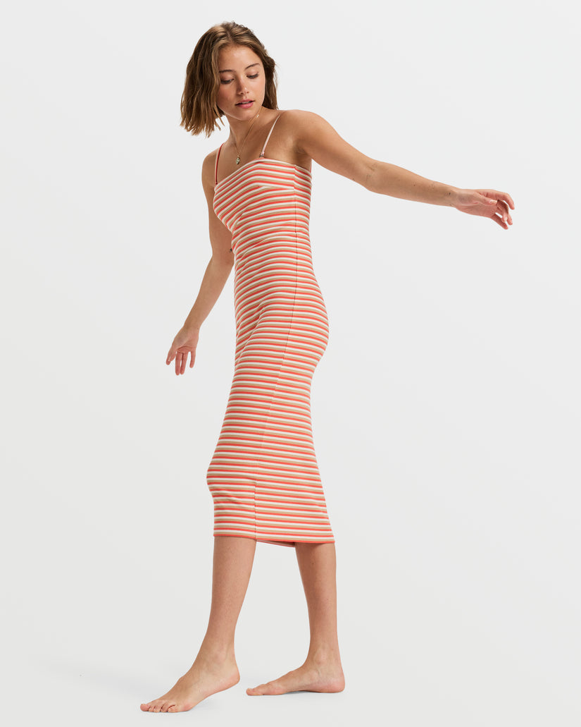 Women Roxy® Solar Coast Midi Dress Stripes | MUCE-30246
