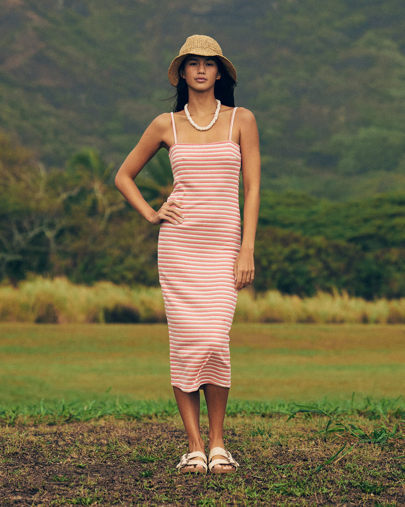 Women Roxy® Solar Coast Midi Dress Stripes | MUCE-30246