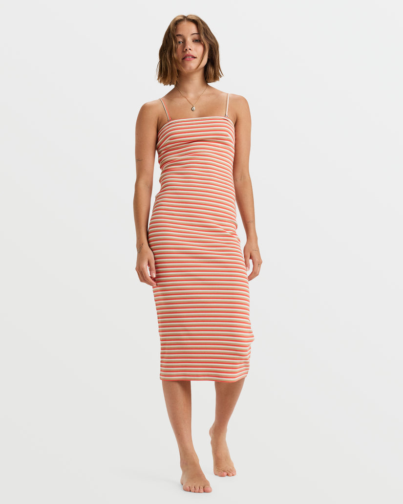Women Roxy® Solar Coast Midi Dress Stripes | MUCE-30246