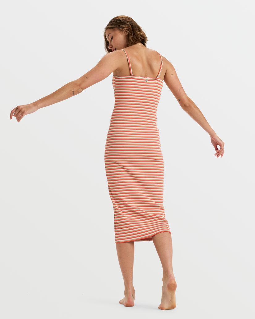 Women Roxy® Solar Coast Midi Dress Stripes | MUCE-30246