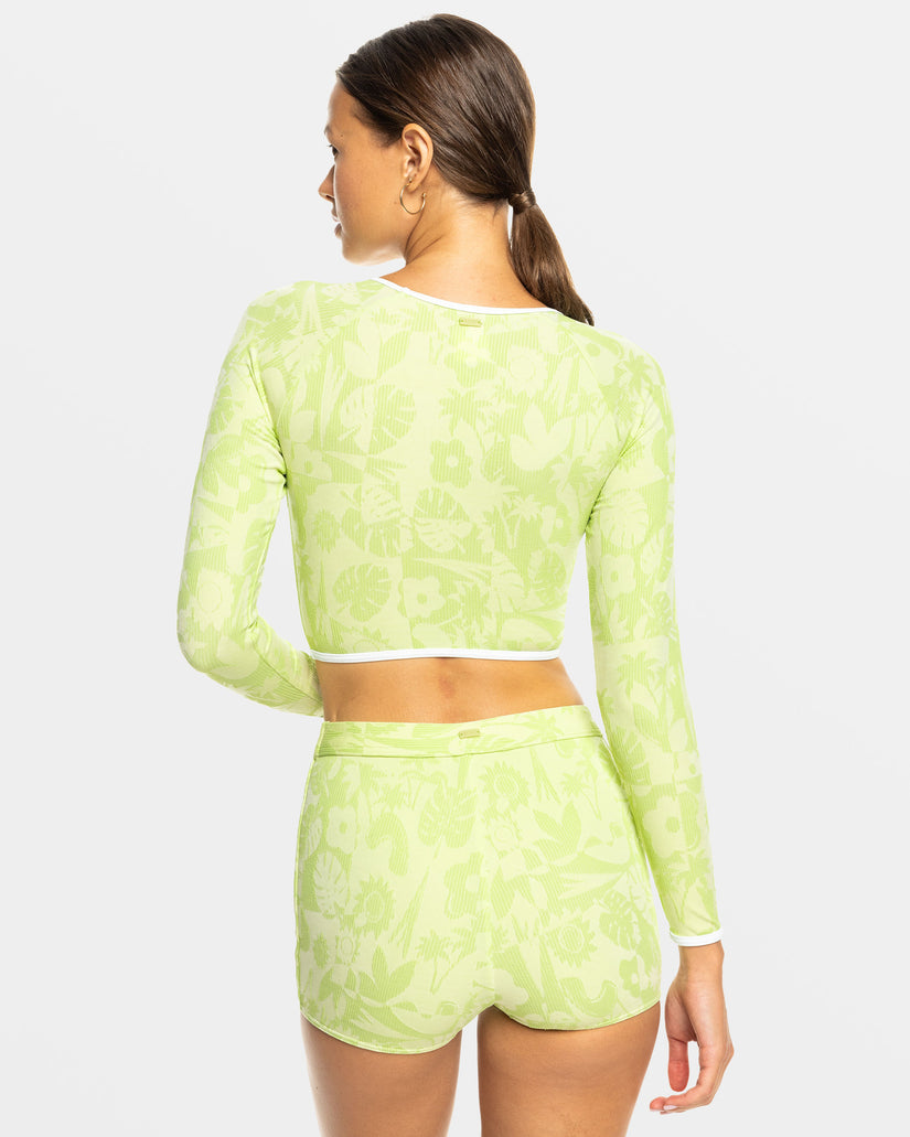 Women Roxy® Solaria Long Sleeve Crop Swimsuits Green | QSAI-56174