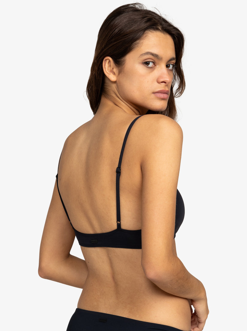 Women Roxy® Solid Beach Classics Bralette Bikini Tops Black | FTXI-58729