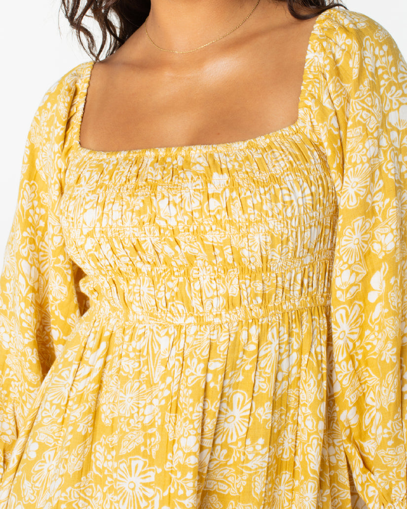 Women Roxy® Sorrento Sands Dress Yellow | LBZV-35762
